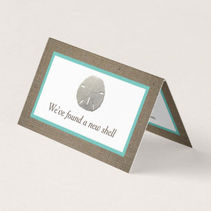Sand Dollar & Burlap Änderung der Adresskarte Visitenkarten