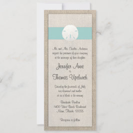Sand Dollar & Burlap Beach Hochzeitseinladung Einladung