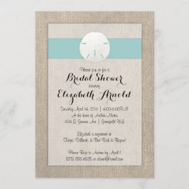 Sand Dollar Burlap Beach Wedding Brautparty Einladung