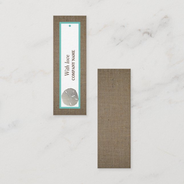 Sand Dollar & Burlap-Geschenk-Tag Mini Visitenkarte (Vorne/Hinten)
