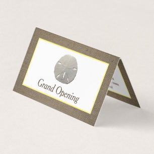 Sand Dollar & Burlap Grand Eröffnungskarte Visitenkarten
