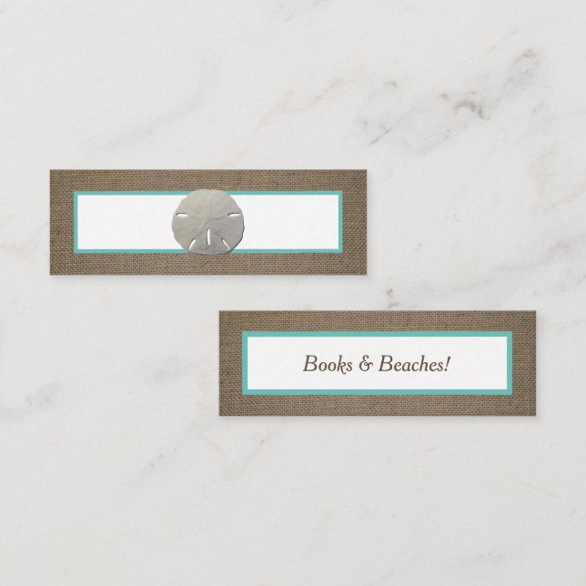 Sand Dollar & Burlap Lesezeichen Card Mini Visitenkarte (Vorne/Hinten)