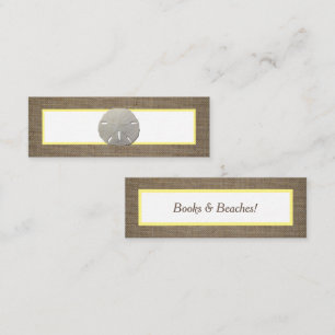 Sand Dollar & Burlap Lesezeichen Card Mini Visitenkarte