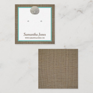 Sand Dollar & Burlap Schmuckkarte Quadratische Visitenkarte
