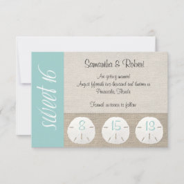Sand Dollar & Burlap Sweet 16 Einladung