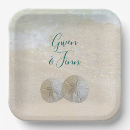 Sand Dollar Edge of Sea Wedding Pappteller