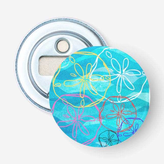 Sand-Dollar-Grafikdesign auf Flaschenöffner (Vorderseite)