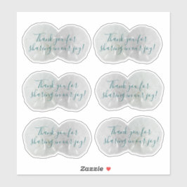 Sand Dollar Hochzeit Danke, dass du Sticker geform