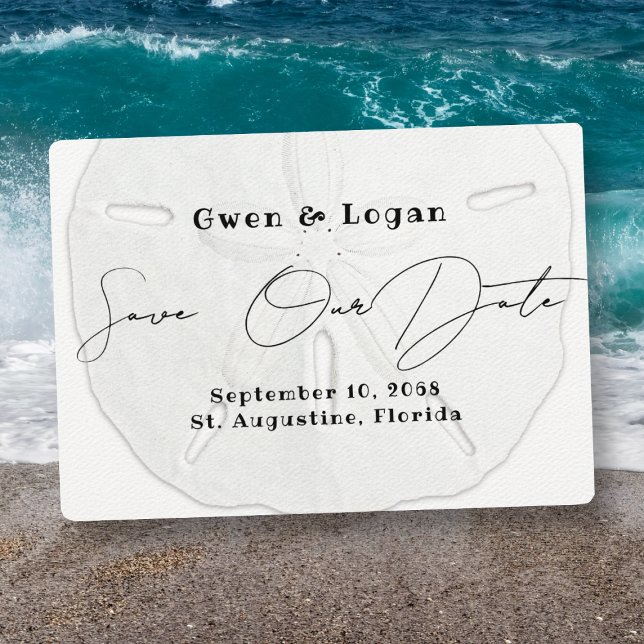 Sand-Dollar-Hochzeit Rette unsere Datumskarten Save The Date (Von Creator hochgeladen)