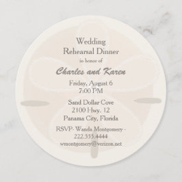 Sand-Dollar-Hochzeits-Proben-Abendessen Einladung