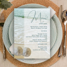 Sand-Dollar-Hochzeitsmenüvorlage