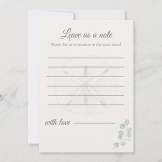 Sand Dollar Hochzeitsnachrichten Karten |