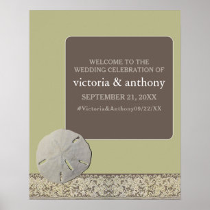 Sand Dollar Lace, Vintag Beach Wedding Willkommen Poster