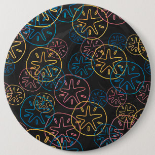 Sand Dollar Lines Red Yellow Blue Button