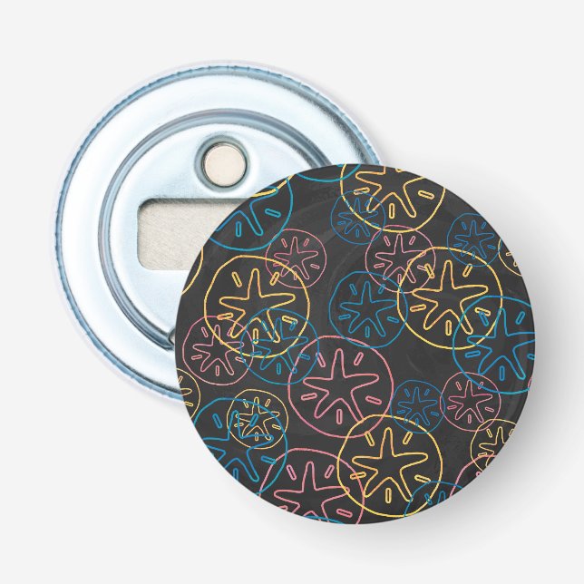 Sand Dollar Lines Red Yellow Blue Flaschenöffner (Vorderseite)