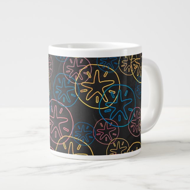 Sand Dollar Lines Red Yellow Blue Jumbo-Tasse (Vorderseite Rechts)