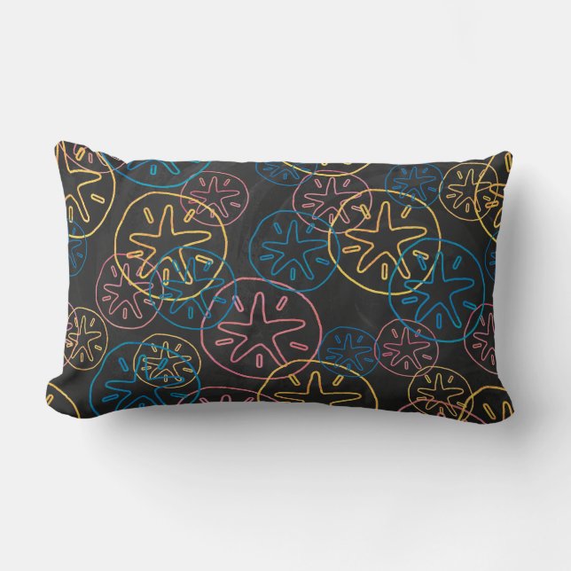 Sand Dollar Lines Red Yellow Blue Lendenkissen (Vorderseite)