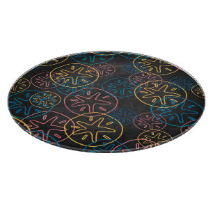 Sand Dollar Lines Red Yellow Blue Schneidebrett