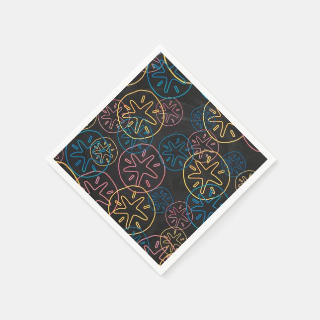 Sand Dollar Lines Red Yellow Blue Serviette (Ecke)