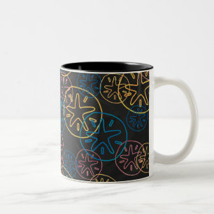 Sand Dollar Lines Red Yellow Blue Zweifarbige Tasse