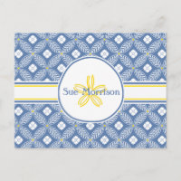 Sand Dollar mit Blauer und Weiße Blume und individ