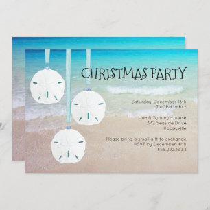 Sand Dollar Ornaments Weihnachts Party Beach Einladung