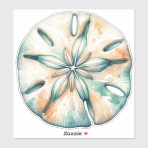 Sand-Dollar-Ozean-Spritzer Meer Aquarell-Hochzeit Aufkleber
