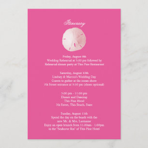 Sand Dollar Pink Hochzeitstag Einladung