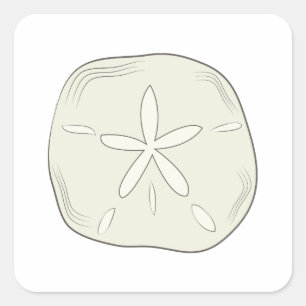 Sand Dollar Quadratischer Aufkleber