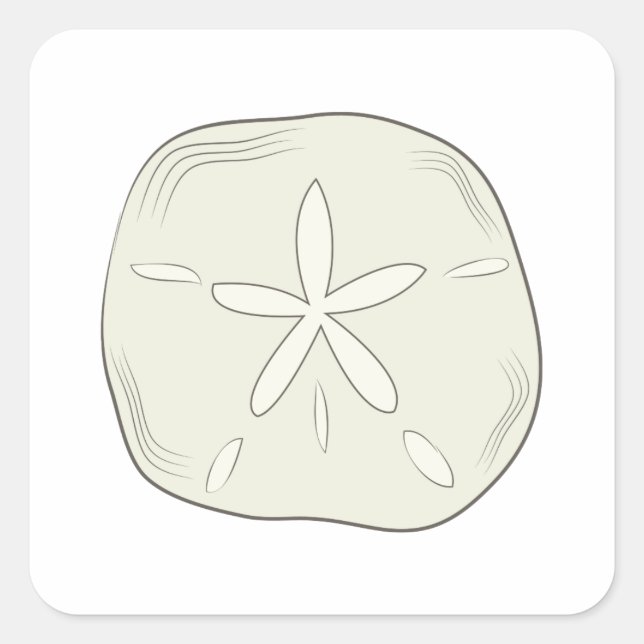 Sand Dollar Quadratischer Aufkleber (Vorderseite)