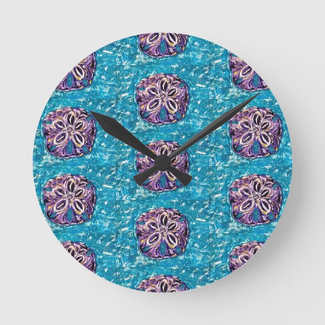 Sand Dollar Round Clock Runde Wanduhr (Vorderseite)