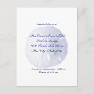 Sand Dollar Royal Blue Wedding Empfang Begleitkarte
