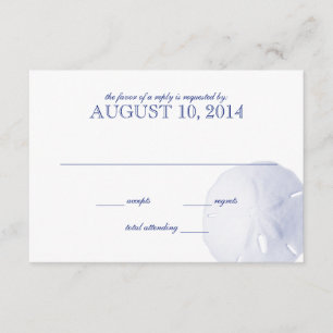 Sand Dollar Royal Blue Wedding RSVP