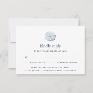 Sand Dollar RSVP Card mit Wahlmöglichkeit