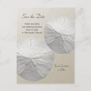 Sand-Dollar-Save the Date Strand-Thema-Hochzeit Ankündigungspostkarte