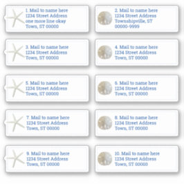 Sand Dollar Sea Stars Weißes individuelles Mailing Aufkleber