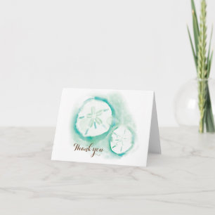 Sand Dollar Seafoam Thank You Card Dankeskarte