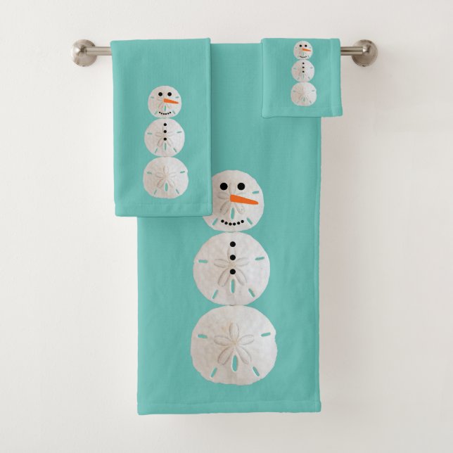 Sand Dollar Snowman Badhandtuch Set (Insitu)