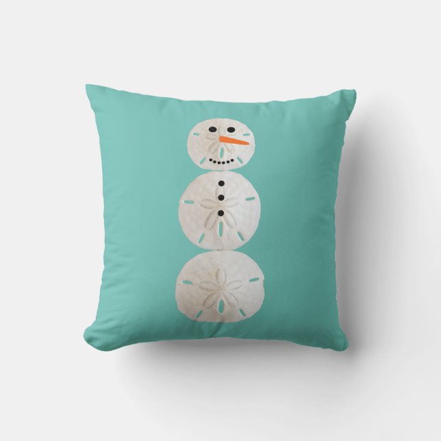 Sand Dollar Snowman Kissen (Vorderseite)