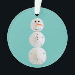 Sand Dollar Snowman Ornament<br><div class="desc">Sand Dollar Snowman</div>