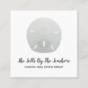Sand Dollar Square Business Card Quadratische Visitenkarte