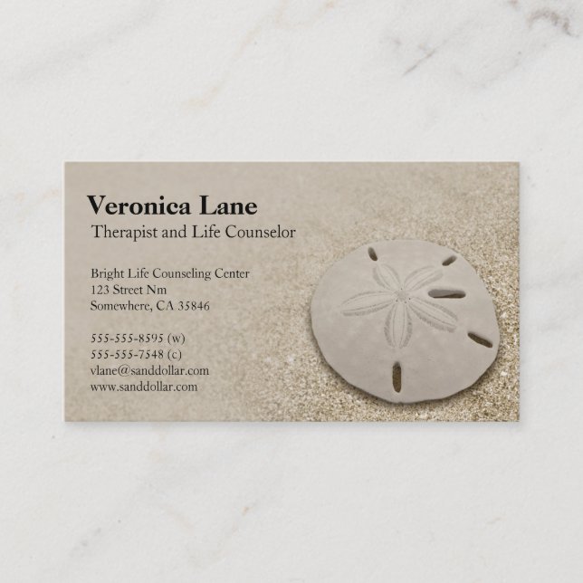 Sand Dollar Standard Business Card Visitenkarte (Vorderseite)