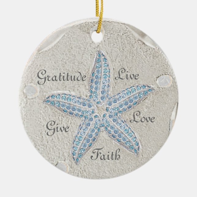 Sand Dollar Starfish Gem Ornament (Vorne)