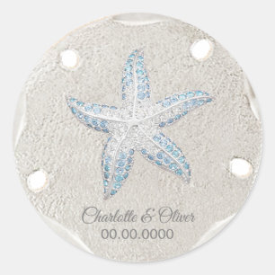 Sand Dollar Starfish Gem Runder Aufkleber