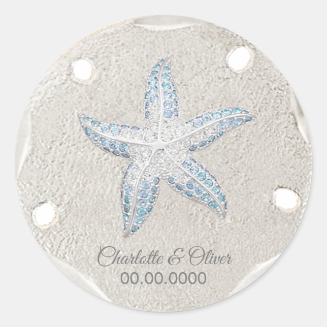 Sand Dollar Starfish Gem Runder Aufkleber (Vorderseite)