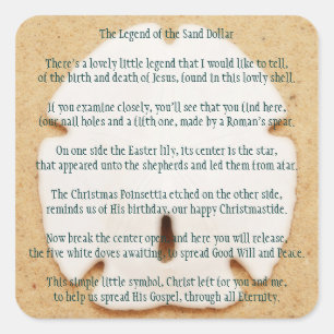 Sand-Dollar-Sticker Quadratischer Aufkleber