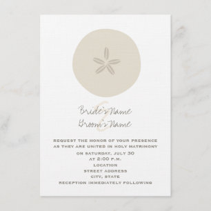 Sand-Dollar-Strand-Hochzeits-Einladung Einladung