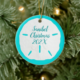 Sand Dollar Türkis Custom Beach Weihnachten Keramik Ornament