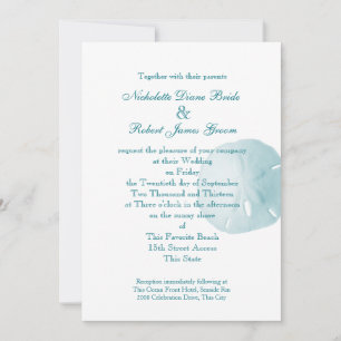 Sand Dollar Türkis Wedding Einladung