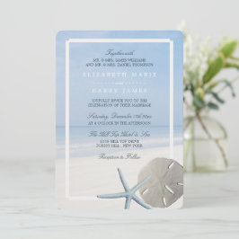 Sand Dollar und Starfish Beach Hochzeit Einladung